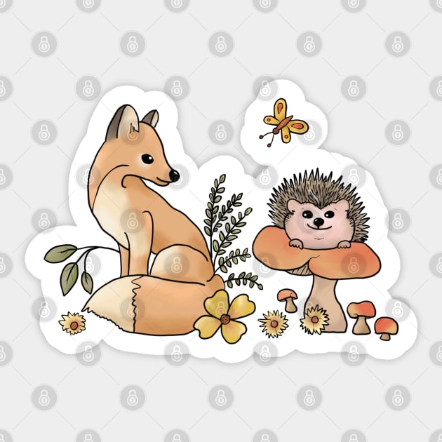 Fuchs und Igel Sticker by Blumchen